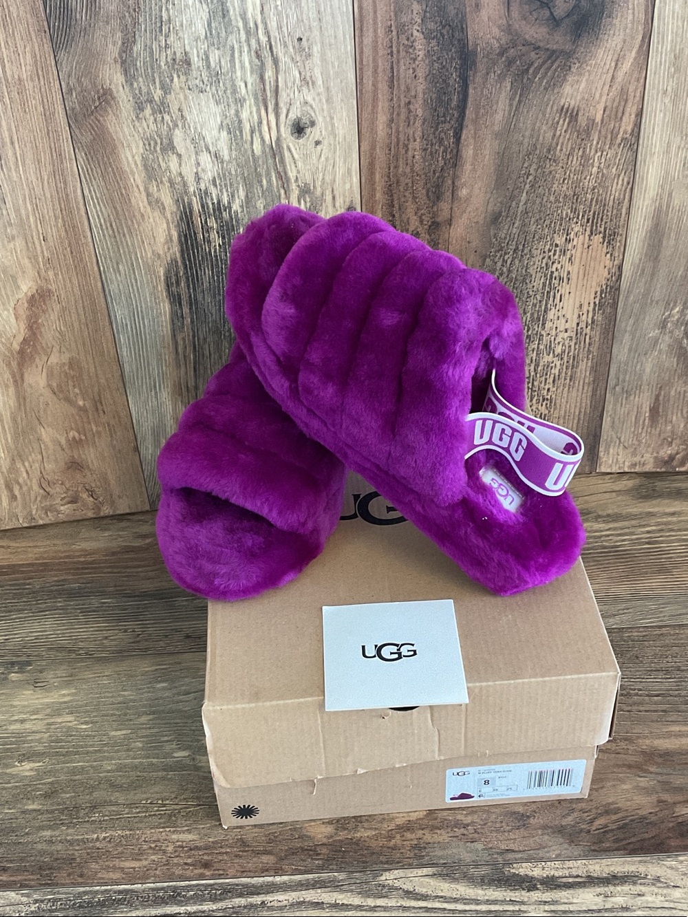 UGG Purple Fluff Yeah Slide NIB 8